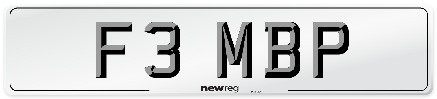 F3 MBP Number Plate from New Reg